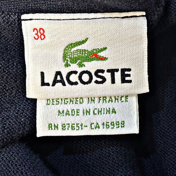 Lacoste Argyle Knitted Cardigan Sweater Button Down Diamond Preppy Top Y2K FLAW - Picture 12 of 12